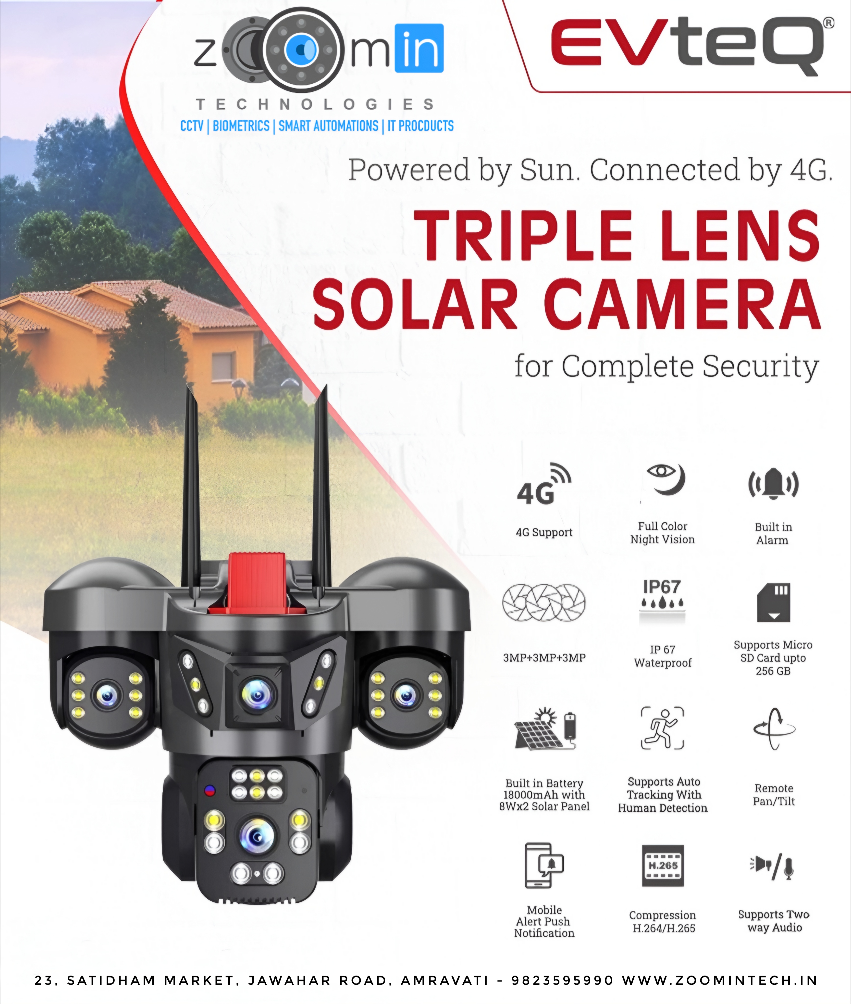 Triple Lens Solar Camera
